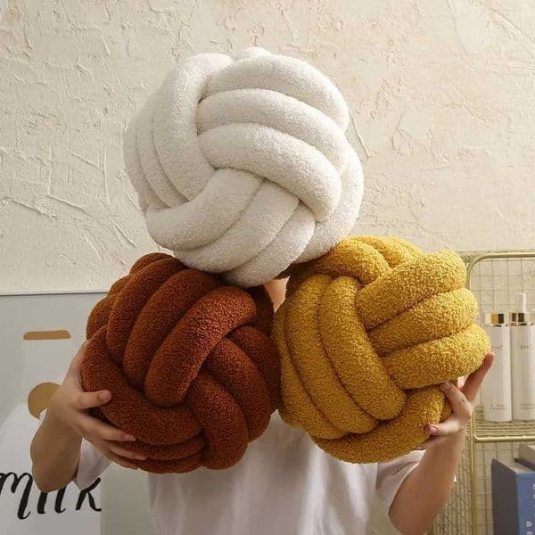 Summer Soft Couch Bench Cushion Velvet Knot Pillow on Lounge Chair Backrest PadXJ250102