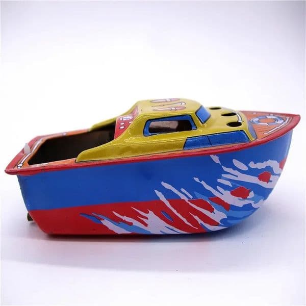 Funny Adult Collection Retro Wind up toy Metal Tin The steam boat Ship Mechanical toy Clockwork toy figures model kids gift 250103