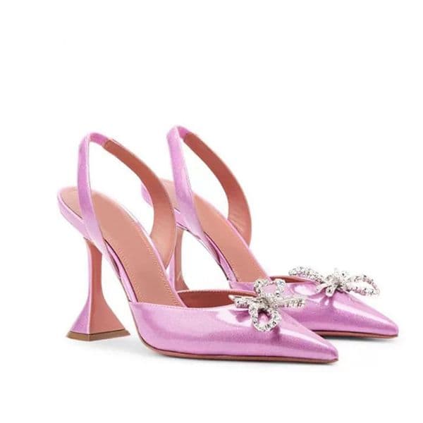 Designer Heels Crystal Embellished buckle stain Pumps shoes spool Heels sandals women's Luxury Dress Evening Slingback sandal Wedding shoes with box35-43