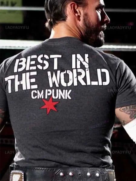 Men's T-Shirts Best Worln Tshrit Funny Retro Cm Punk Mens High Quality 100% Cotton T-shirt Top for American Professional Wrestler T250103