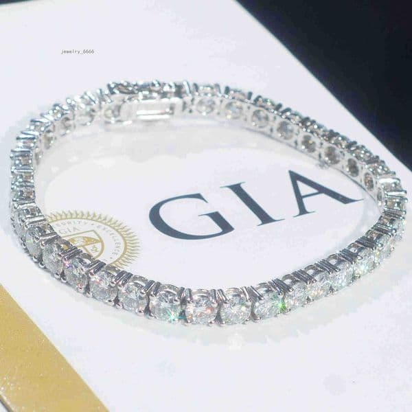 GIA IGI Certified Lab Grown Diamond Tennis Bracelet Chain 10K 14K 18K Gold Adjustable Vvs Lab Created Diamond Tennis Chain