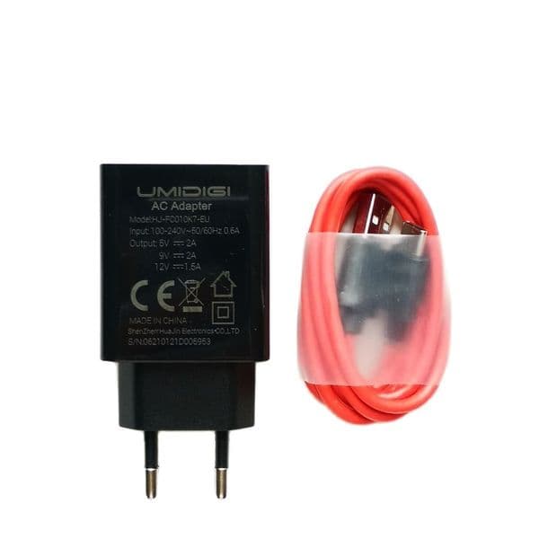 UMI Umidigi Bison Original Cell Phone AC Adaptor Travel Charger with 2025 Type-C USB Cable EU/USA Plug 5V 9V 12V