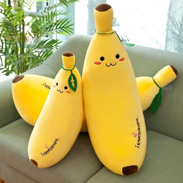 35/50/70/80cm Soft Plush Fruit Pillow Cute Banana Childrens Sleeping Pillow For Home Creative Fruit Rag Doll Cushion Girls GiftXJ250102