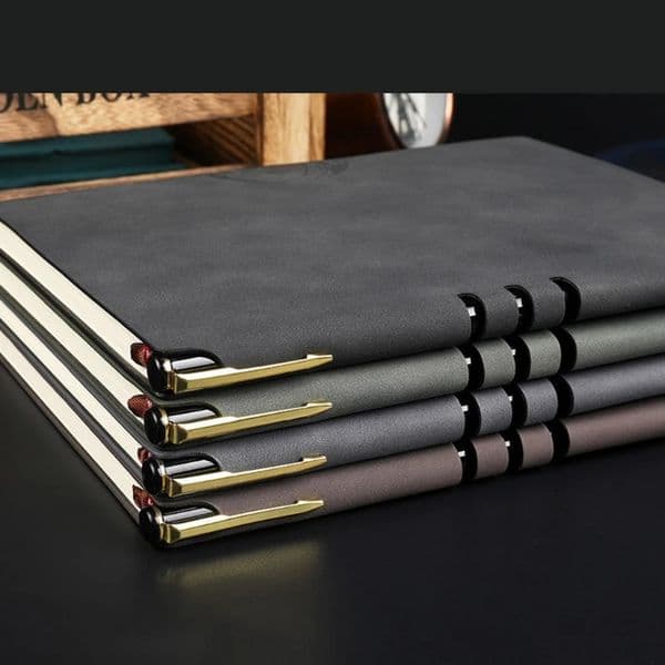 Agenda Organizer Hardcover Note Book Office School Supply PU Leather A5 Notebook Notepad Diary Business Journal Planner W3JD 250102BJ