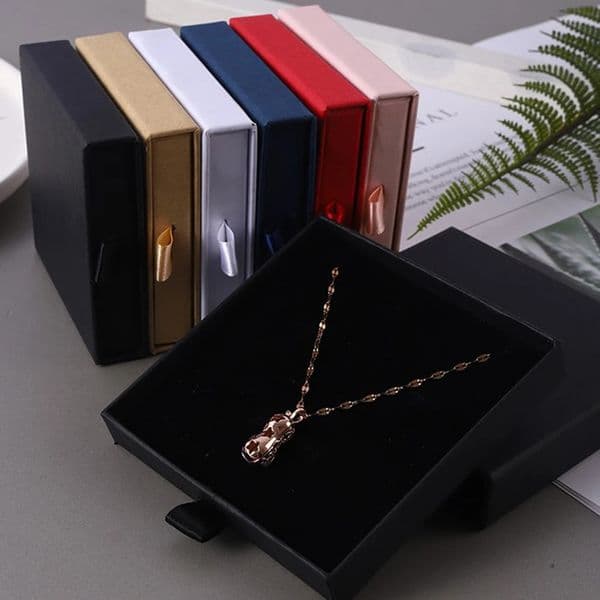 Thick Kraft Paper Drawer Jewelry Set Packaging Box Ring Necklace Bracelets Earring Gift Case Container With Sponge Inside 241225