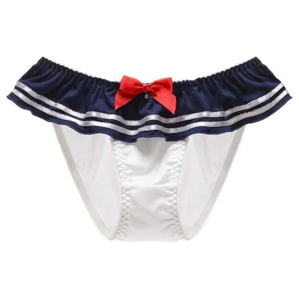 Japanese Navy Style Cartoon College Cosplay Milk Silk Underwear Bow Sexy Cute Lovely Womens Panties High Elasticity BreifsXJ250103