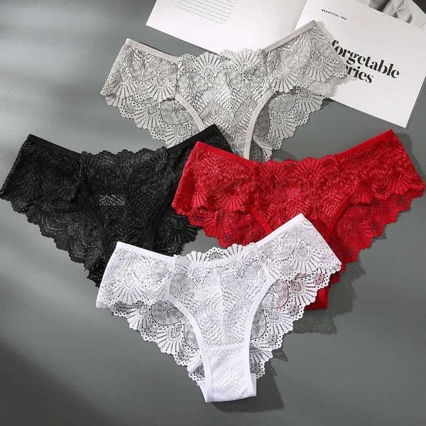 3 pieces/batch sexy womens lace underwear transparent low rise underwear womens underwear hollow outer underwear comfortable underwear W250103