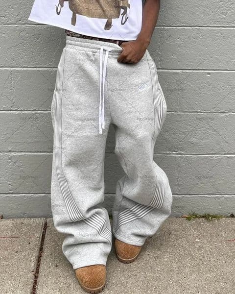American street Harajuku retro Y2K striped knitted pants womens summer casual jogging pants fashion mens pants 250102