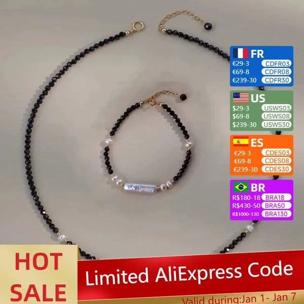 Baroque Long Pearl Bracelet Necklace Black Spar Niche Sense Womens Bracelet 250102