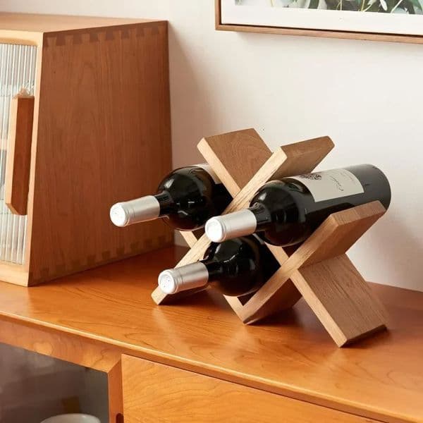 Wooden Simple Wine Rack Display Stackable Modern Wine Holders Elegant Table Holder Whiskey Bar Shelves Furnitures 250102BJ
