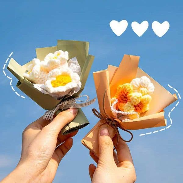 Graduation flower bouquet crocheted woven flower handmade sunflower Saint Valentines Day kindergarten graduation gift W250104