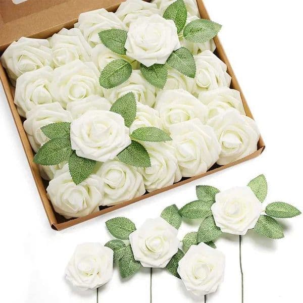 Rose artificial flower 5/10/20 pieces foam fake rose wedding bouquet center piece Mothers Day Valentines Day gift party decoration W250104