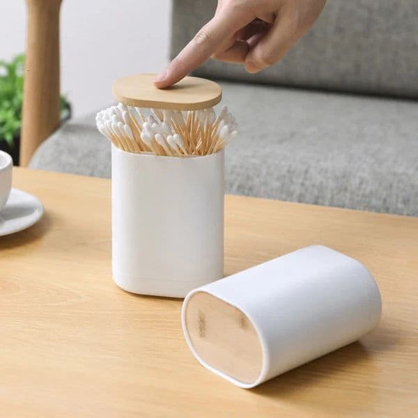 Automatic Pop-up Toothpick Holder Cotton Swabs Storage Box Dispenser Dental Floss Storage Container for el Home 241231