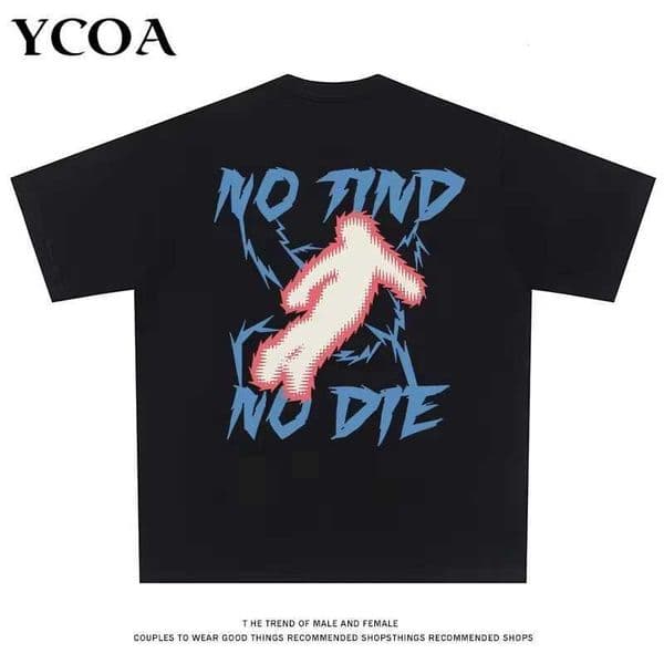 Men's T-Shirts Mens T-Shirt Cotton Hip Hop Y2k Strtwear Graphic Loose Short Slve Black Oversized Ts Pulovers Harajuku Aesthetic Clothing H250102