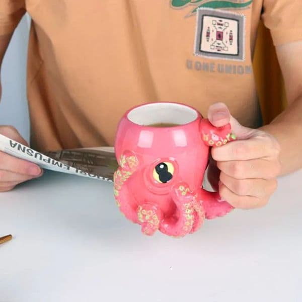 Creative Octopus Tentacles Revolve Around 3D Mugs Cartoon Animals Personalized s Home Coffee Milk Cups Unique Fun Gifts 250106