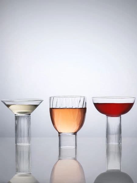 Glass Cups Ins Home Use Creative Stripe Iced Americano Latte Cocktail Juicy Desserts Drinkware Europe Simple Style Round 241231