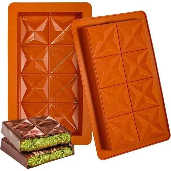 Dubai chocolate bars pistachio chocolate bars silicone thick mold for filling strips large candy bars for filling M250106