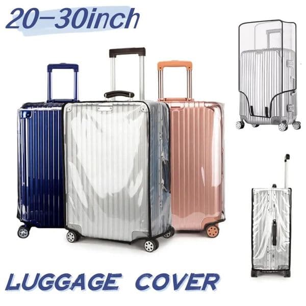 Transparent PVC Luggage Cover Waterproof Trolley Protective Cover Thicken Durable Suitcase Dust Protector Cover Travel Accessory 250103ww