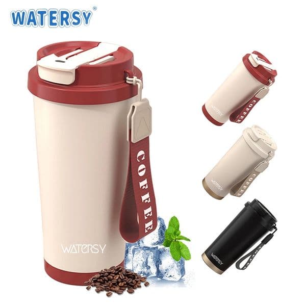530ML Coffee Cup 316 Stainless Steel Thermos for Coffee Cold Insulated Cup Portable Ceramic Tumbler Water Bottles for Girl 250106