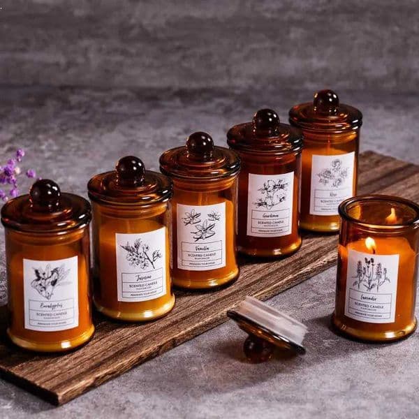 Vintage glass jar scented candle essential oil soy wax candle aromatherapy room home decoration birthday Christmas gift photos props M250106