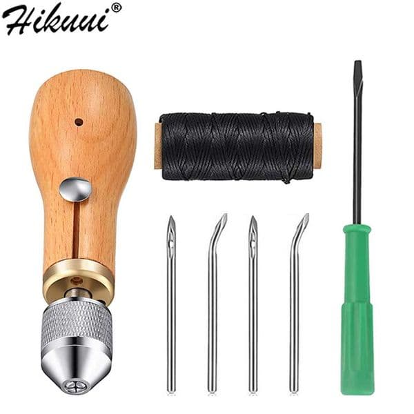 Quality Speedy Stitcher Sewing Awl Kit Leather Craft Stitching Waxed Thread Needles Leather Craft Sewing Shoes Repair Tools