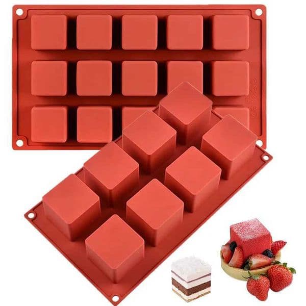 3D Square Silicone Mold Mouse Cake Baking Mold Soap Candle Chocolate Truffle Pudding Tray M250106