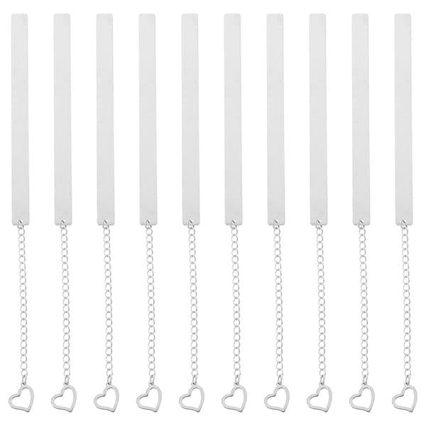 10 Pcs Bookmarks Stainless Steel for Student Women Presents Readers Blank Silver Teacher Lovers Child 250107BJ