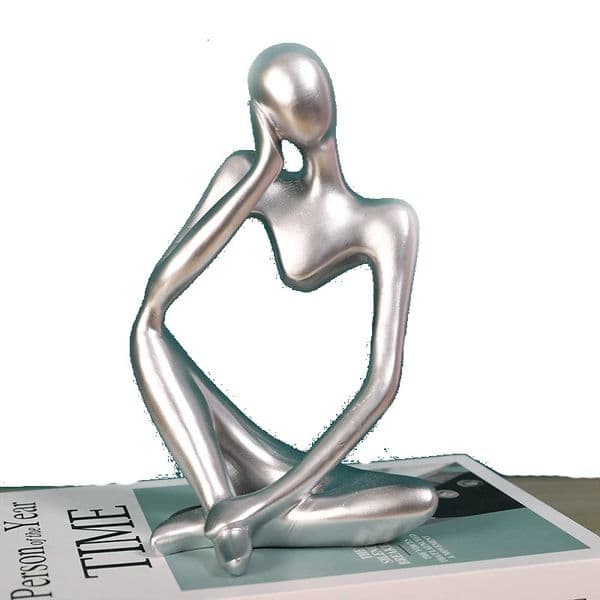 Thinker Statues Sculpture Gold Silver Stripe Room Ornament Home Desk Decoration Bedroom Office Accessories Nordic Vintage Modern 250106