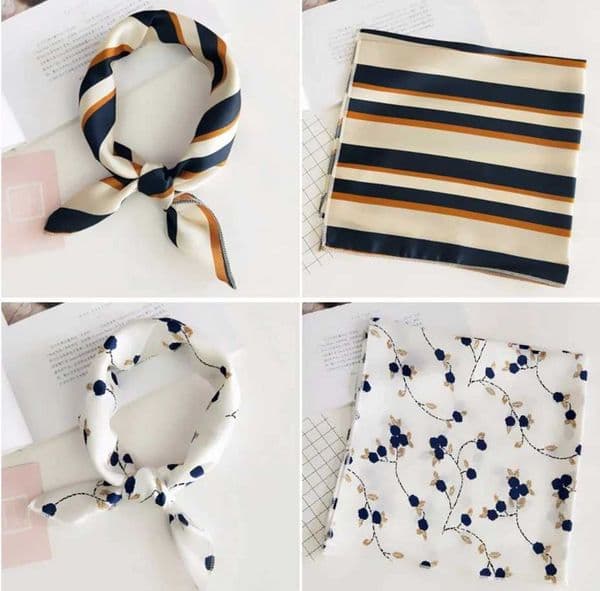 50 50 square scarf business party headband elegant small retro slim fit retro neck and neck silk satin scarf W250107