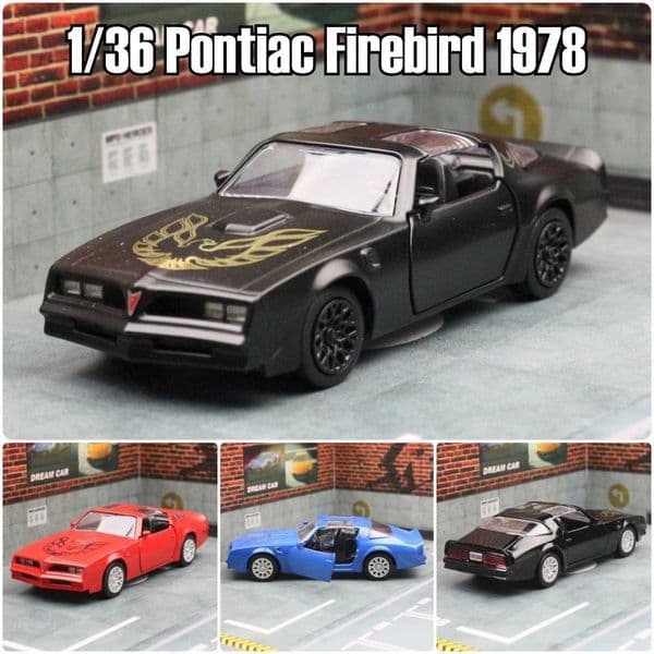 1/36 Pontiac Firebird Childrens Classic Toy Car Model RMZ Ci Diecast Alloy Micro Pull Back Childrens Gift W250106