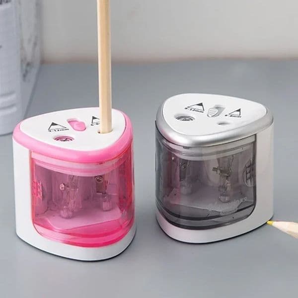 Battery powered electric pencil sharpener W/2 hole 6-8mm and 9-12mm automatic stop school supplies Korean station 250106