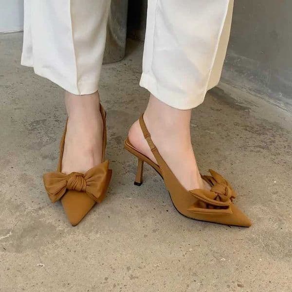 2024 Hot S Shoes Slip-on Wens High H Fashion -knot hot Off and Career Sexy Slingbacks Toe Cap Sandals Z250107