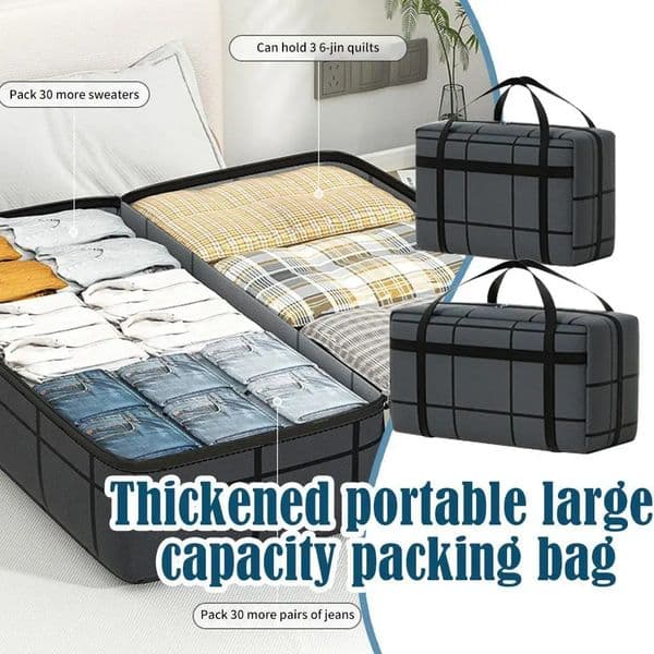 Extra Large Waterproof Moving Luggage Bags Laundry Shopping Bag Smooth Zipper Store Clothes Foldable Bedroom Storage Pouch 250107