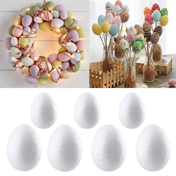 50pcs Easter Eggs DIY Painting Styrofoam Foam Eggs Easter Home Decoration Eggs Wreath Easter Party Favors Supplies Kids GiftsXJ250107