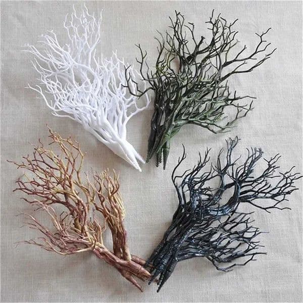 4pcs Artificial Plastic Dried Antlers Tree Branches Plant Twigs Dark Witch DIY Headband Accessories Wedding Party Xmas DecorXJ250107