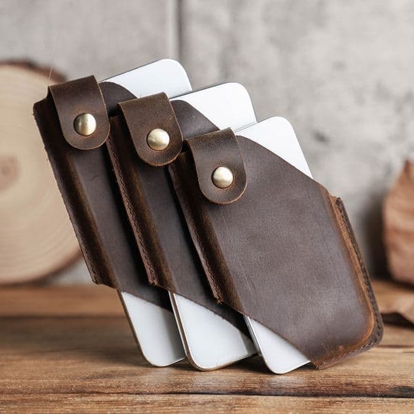 Leather Waist Bag Cellphone Holster Mens Belt Bag Phone 2025 Pouch Wallet Case for Phone 6.7 inch cartera de cuero para celular