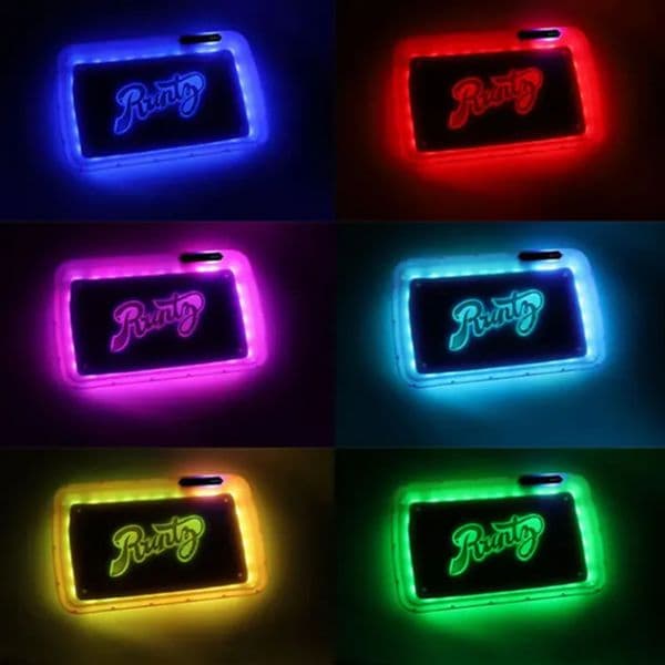 LED Glow Tray Party Mode Accessories Rechargeable Colorful Light ABS Material Square Herb Tobacco Grinder Storage Plate Packag Box Gift In Stock