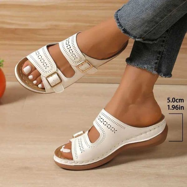 New Arrival Summer Fashion Womens Wedge Slide Advanced Orthopedic Open Toe Womens Anti Slip Platform Retro Slide Womens T250108