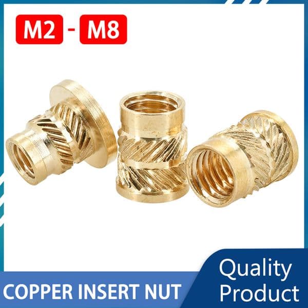 M2 M2.5 M3 M4 M5 M6 M8 Nopper Nut Injection Molded Copper Nut Insert knurled Copper Insert Laptop Brass Heating Nut Yor 3D Print