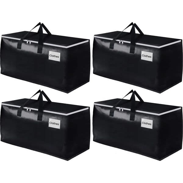 93L Large Moving Bags Heavy Duty Storage Totes for StoragePacking Moving Collapsible Supplies Reinforced Zippers and Handles 250107BJ