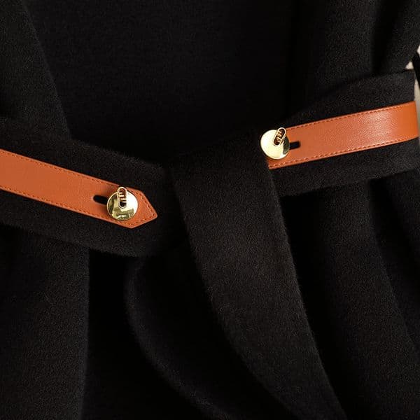 D3258 Double-faced wool coat for women 2024 autumn and winter new style over the knee slim fit high-end