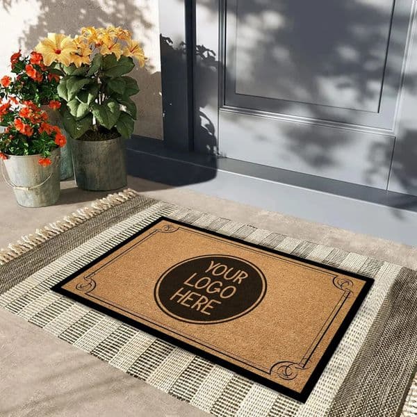 Custom Welcome Doormat with Business Personalized Rubber Backing Anti Slip Outdoor Front Door Mat 18x30 Rug Decor Carpets 250106