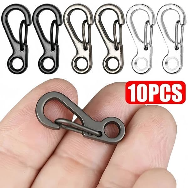 10Pcs Mini SF Spring Backpack Clasps Climbing Carabiners EDC Keychain Camping Bottle Hooks Paracord Tactical Survival Gear 250106z