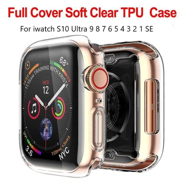TPU Clear Watch Cases for Apple Smartwatch 10 Ultra 9 8 7 6 5 4 3 2 1 SE Ultra Slim Full covered Protective Cover Compatible with iWatch 41 45 46 38 40 42 44 49mm Protecive Case