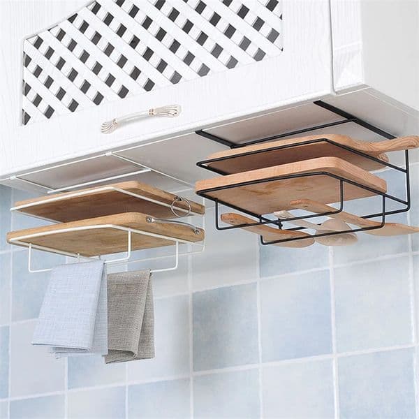 Kitchen Organizer for Chopping Board Wall Mounted Kitchen Storage and Organization Rack for Towel Cutting Board Holder Shelf 250107BJ
