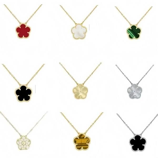 Luxury Classic Clover Necklace Charm Jewelry Pendant Necklaces 18K Gold Agate Shell Mother-of-Pearl for Women Chain Wedding Mother' Day Jewlery Gift Gold Necklace