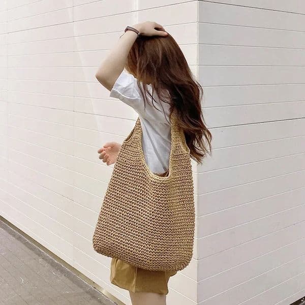 Fashion Straw Women Shoulder Bags Paper Woven Female Handbags Large Capacity Summer Beach Casual Tote Purses 250107zBANJIA