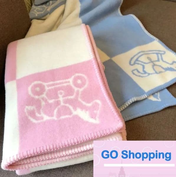 Luxury Designer Throw Top Designer New Baby Suitable For 3-6 Years Old 140/100Cm Letter H Horse Cashmere Soft Pony Pattern Wool Blanket Deco