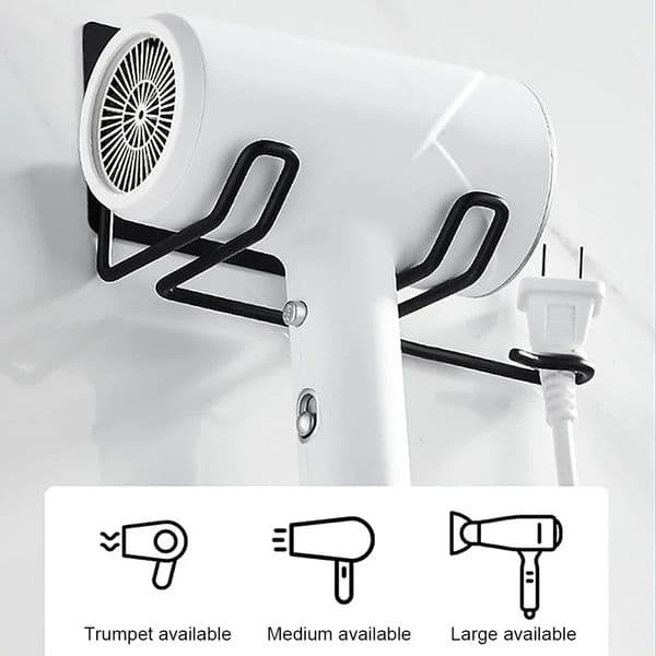 1PC Hair Dryer Holder Rack Wall Mounted Hair Straightener Dryer Holders Bathroom Organizer Bathroom Accessories Shelf Organizer 250107