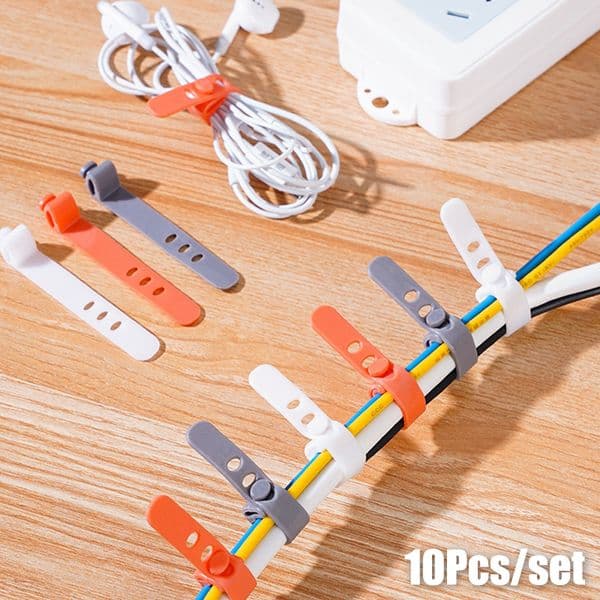 10pcs Phone Cable Organizer Earphone Clip Charger Cord Management 3 Hole Line Storge Holder Clips Data Line Bobbin Winder Straps